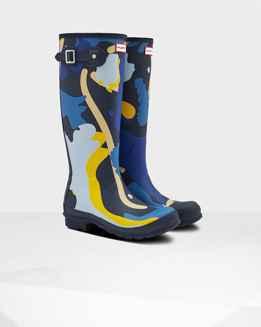 Botas De Altas Hunter Mujer Original Rockpool Camo - Azul Marino Camuflaje - Argentina 3185WEJOT